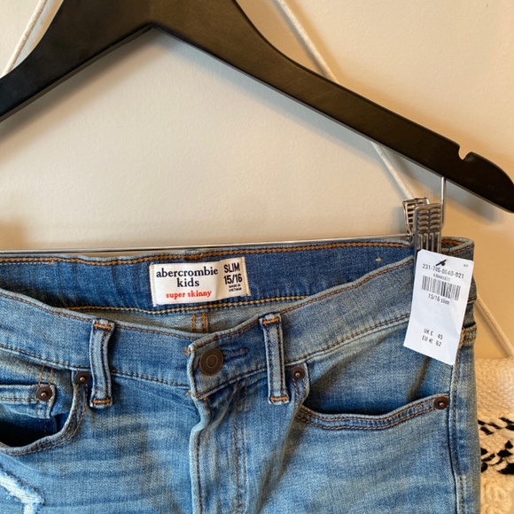 Abercrombie Boys Ultimate Stretch ripped super skinny jeans 15/16 slim pant NWT - Picture 4 of 12